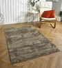 Taupe Solid Microfiber 6 X 7 Feet Tufted Carpet
