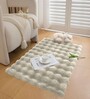 Taupe Solid Polyester 3 X 5 Feet Bubble Fur Machine Made Carpet