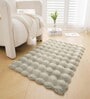 Taupe Solid Polyester 3 X 5 Feet Bubble Fur Machine Made Carpet