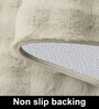 Taupe Solid Polyester 3 X 5 Feet Bubble Fur Machine Made Carpet