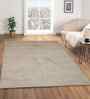 Taupe Solid Polyester 4x6 Feet Machine Made Carpet