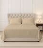Taupe Stripe 300 TC Cotton Super King Sized Bedsheet with 2 Pillow Covers