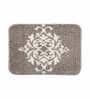 Taupe and White Traditional Polyester 24x16 Inches AntiSkid Bath Mat