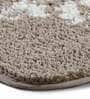 Taupe and White Traditional Polyester 24x16 Inches AntiSkid Bath Mat