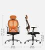 Tauras Lite Breathable MeshHigh Back Ergonomic Chair in Orange Colour