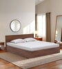 Taurian King Size Bed With Box Storage In Brown Colour