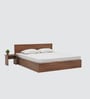 Taurian King Size Bed With Box Storage In Brown Colour