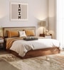 Taurus King Size Bed In Columbian Walnut Colour With Box Storage