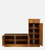 Tazal Single Door Shoe Rack With Seating in Tan Matte Finish