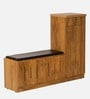 Tazal Single Door Shoe Rack With Seating in Tan Matte Finish