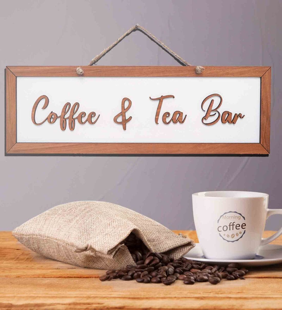 Buy Tea Coffee Bar White Wooden Wall Art at 58 OFF by Chalk My Theme