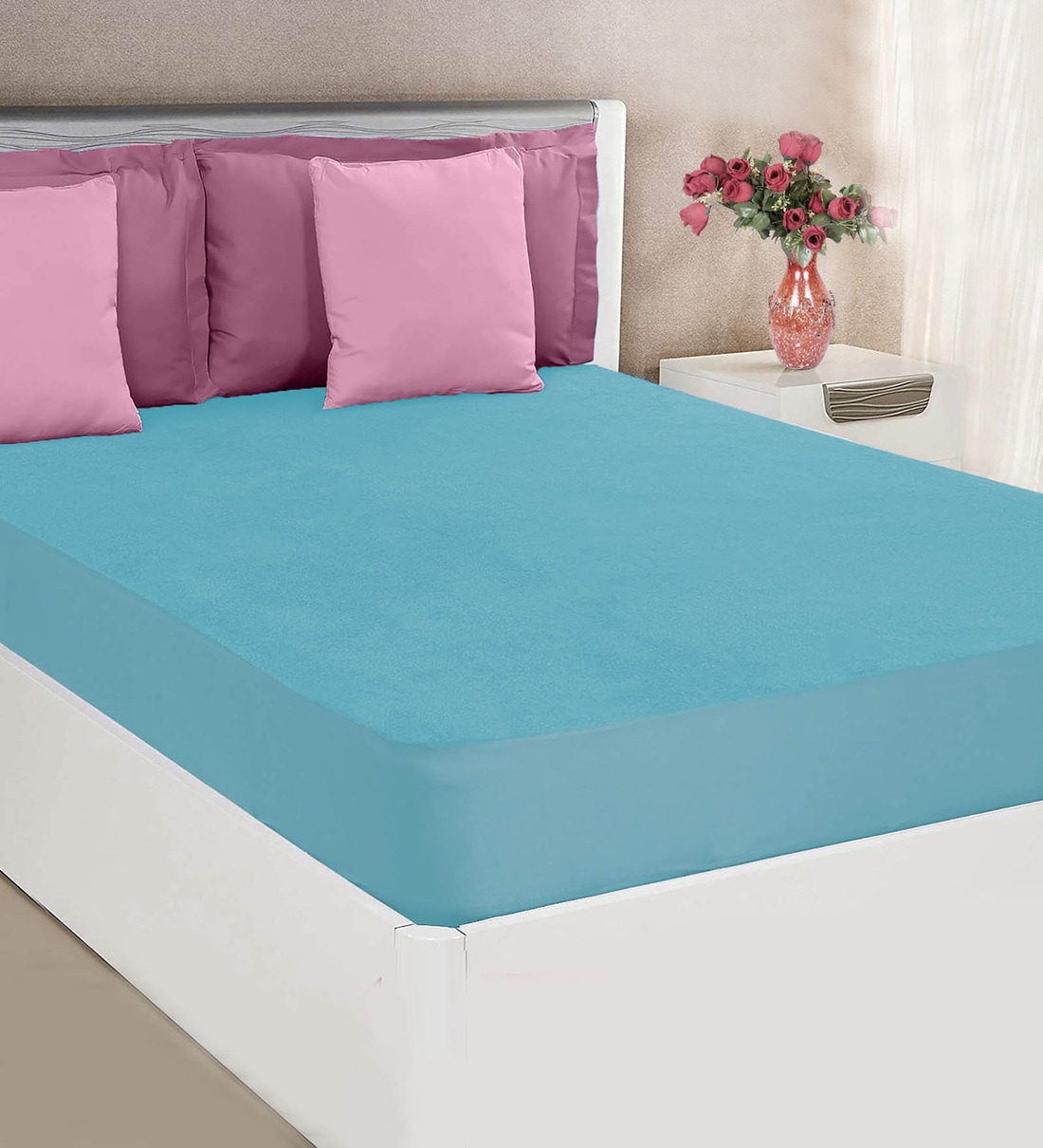 Buy Terry Cotton Waterproof Queen Size (75x60) Mattress Protector by