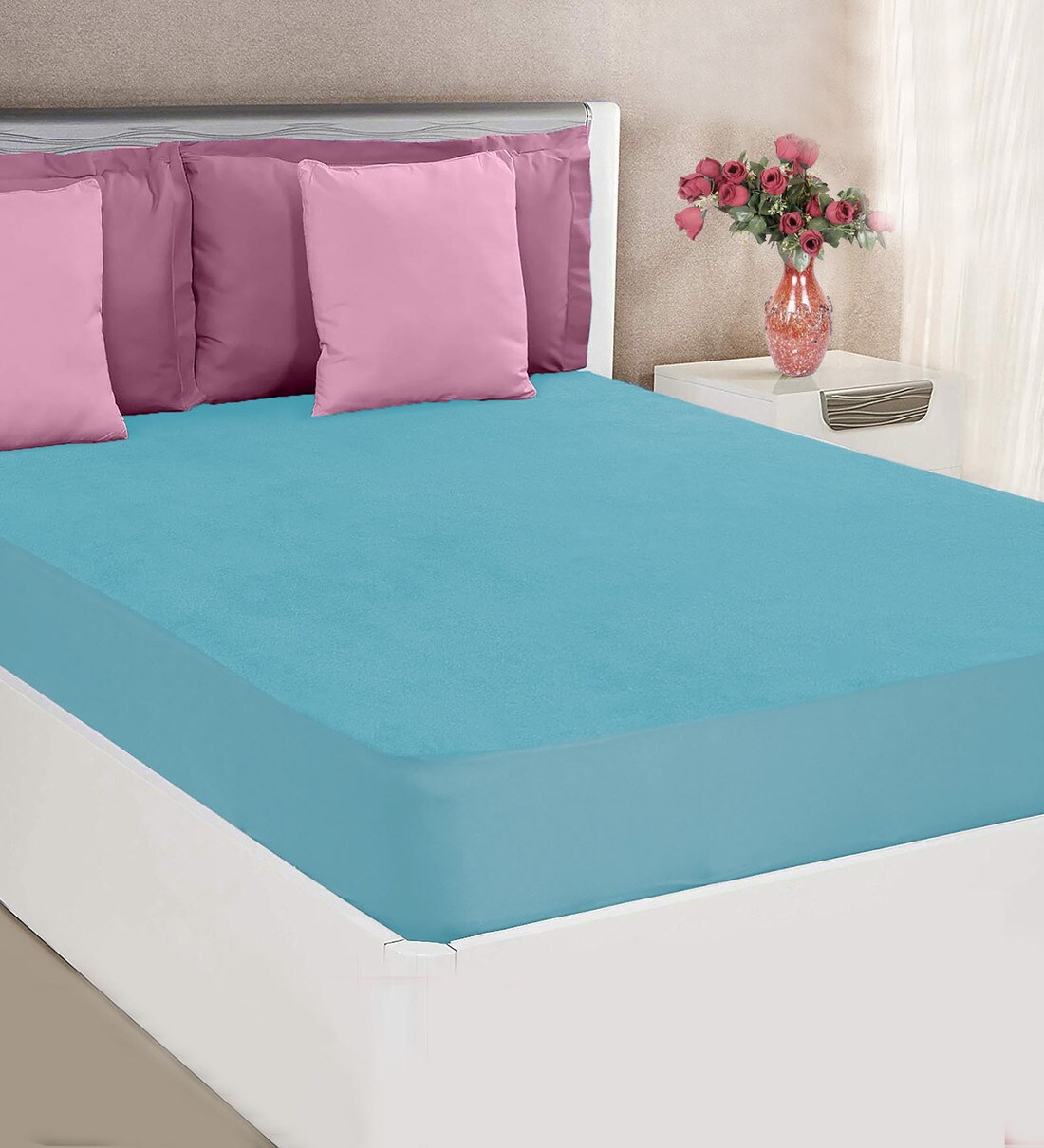 Buy Terry Cotton Waterproof Single Size Mattress Protector by Divine