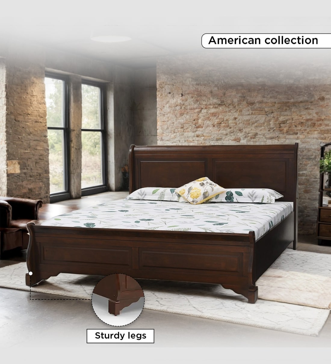 Buy Texas King Size Bed In Brown color at 55% OFF by Royaloak - Main Image