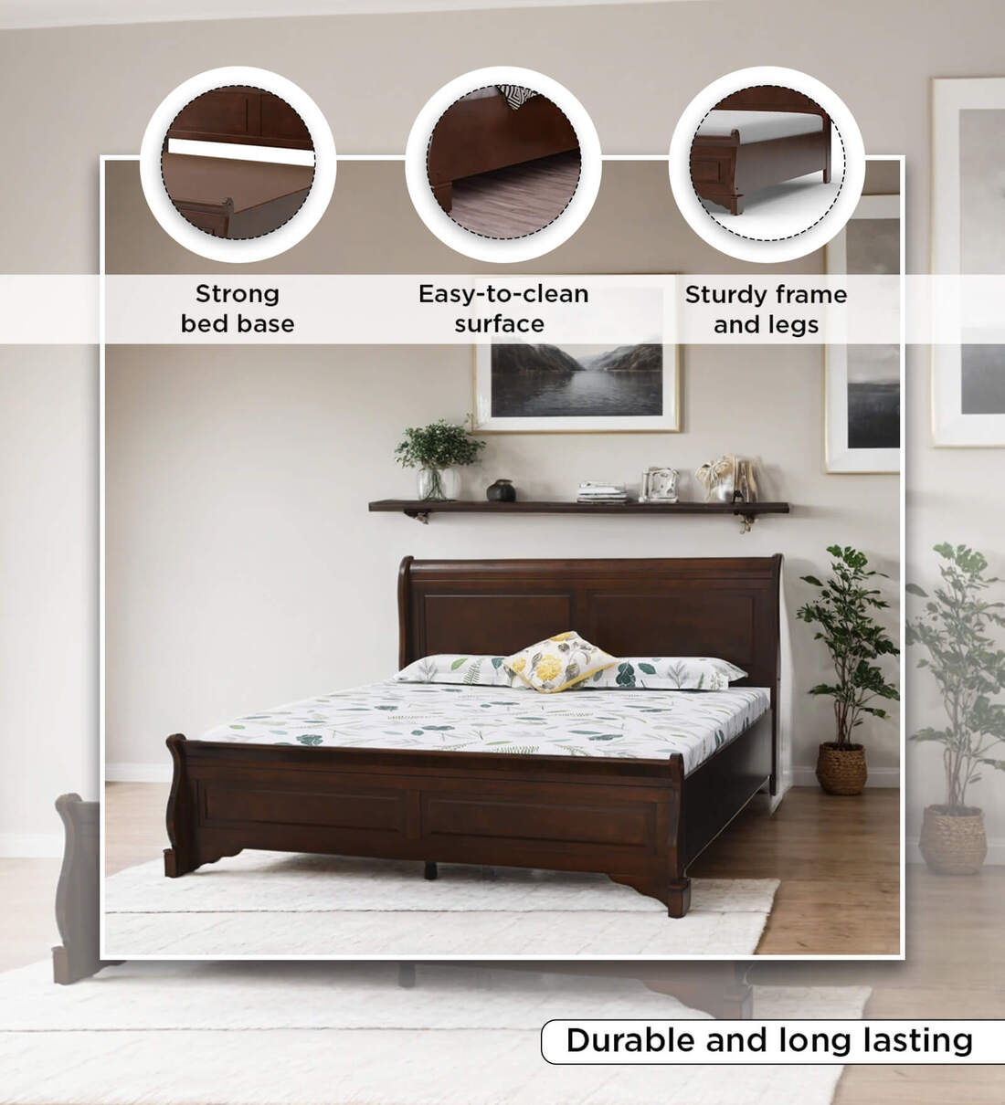 Double Bed Design Pepperfry Cots King Size Buy Texas Solid Wood