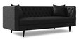 Tonga Leatherette 3 Seater Sofa in Lama Black Colour