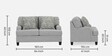 Texas Fabric 2 Seater Sofa in Grey Colour