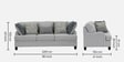 Texas Fabric 3 Seater Sofa in Grey Colour