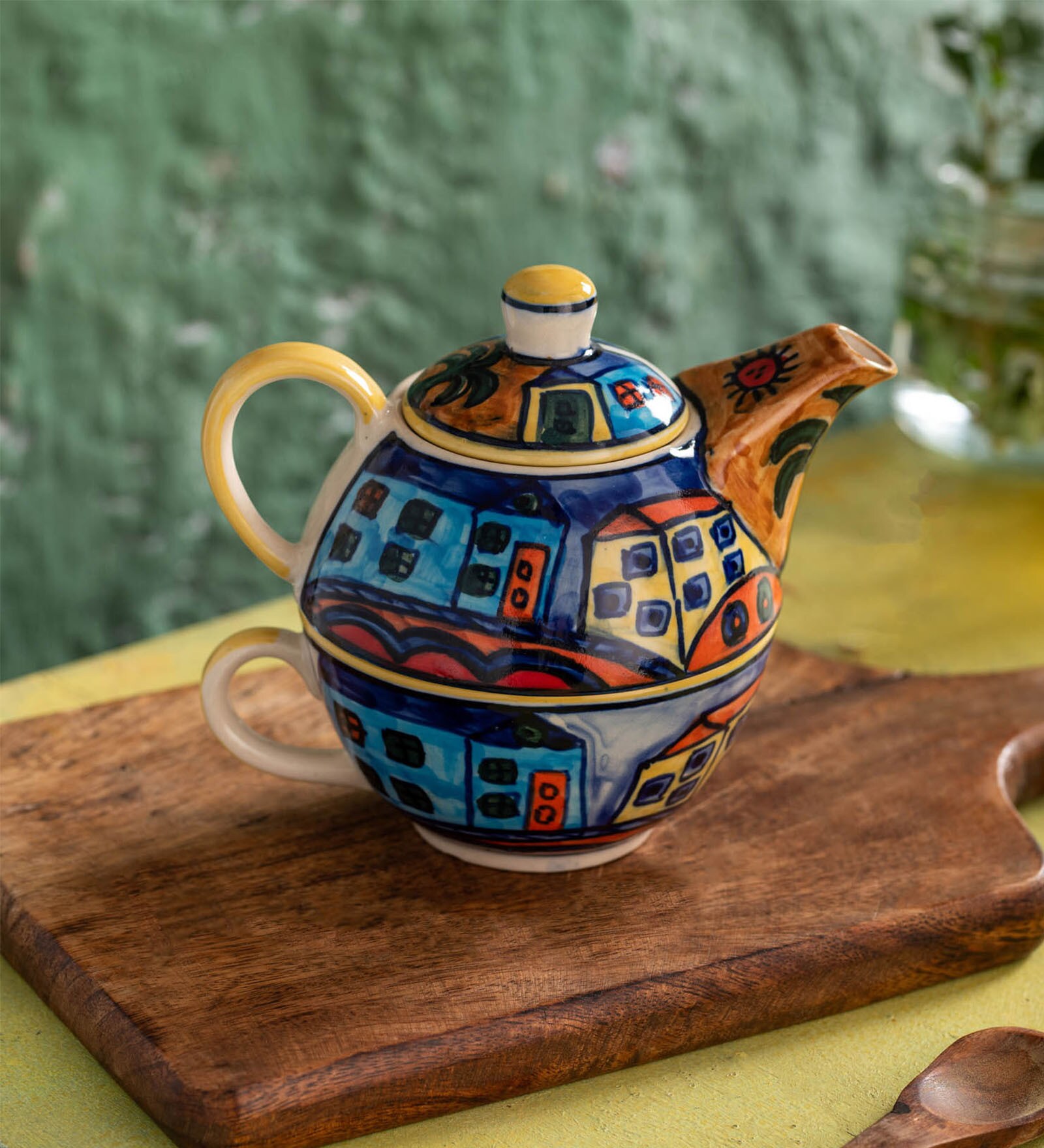 Rivulet Multicolor Ceramic (Set of 2) Teaware Set