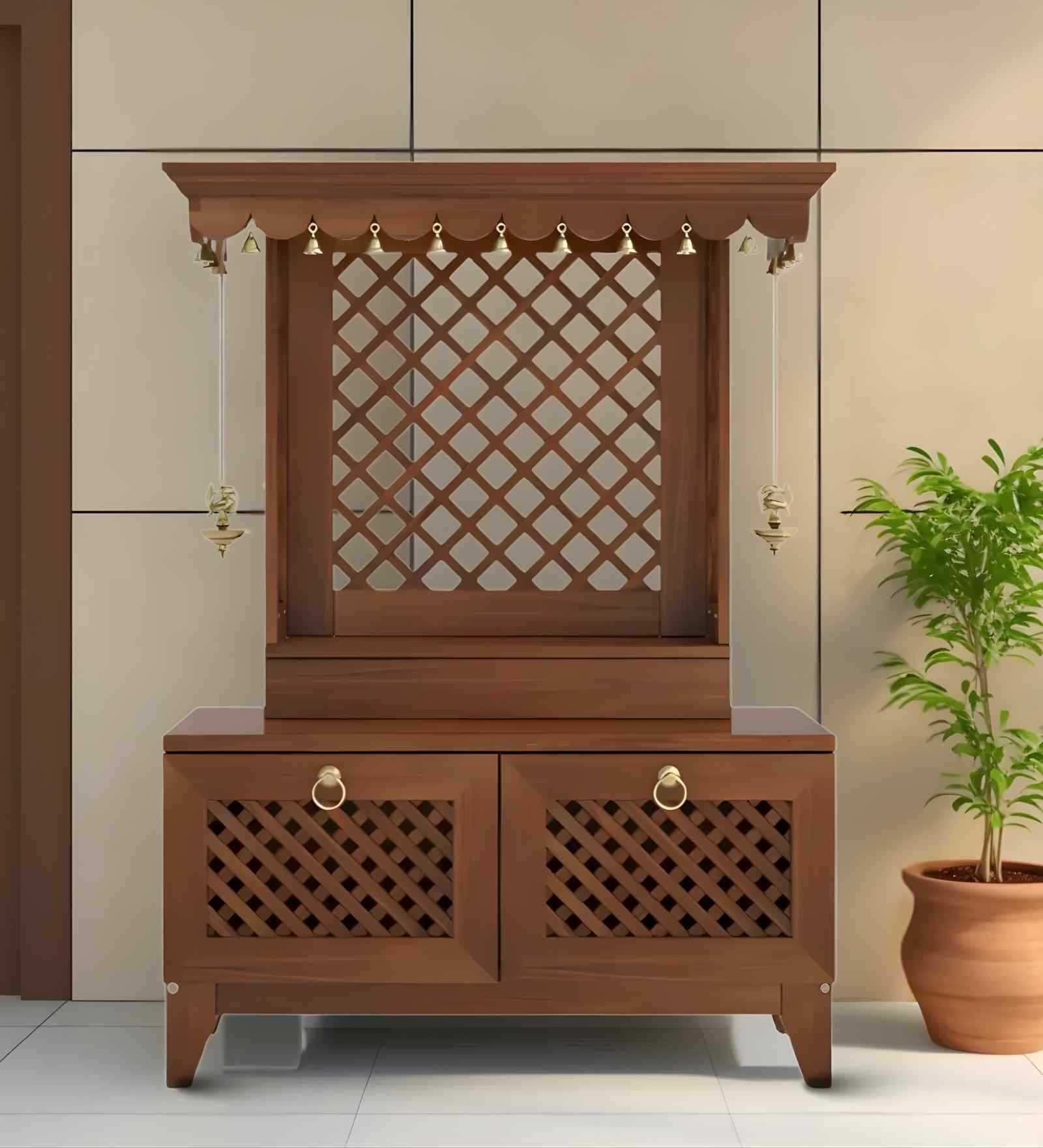 Pravaha Teak Wooden Mandir