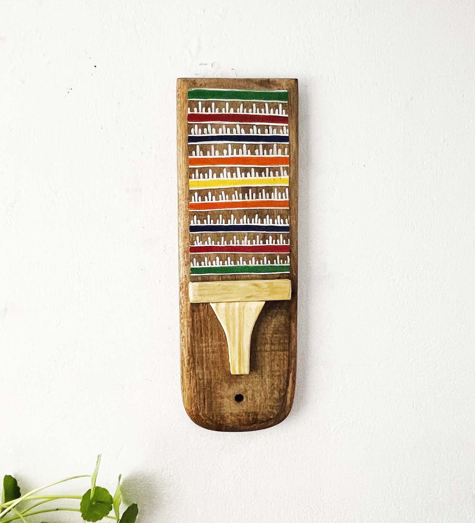 Teak Wood Charles Hand Painted Wall Mask