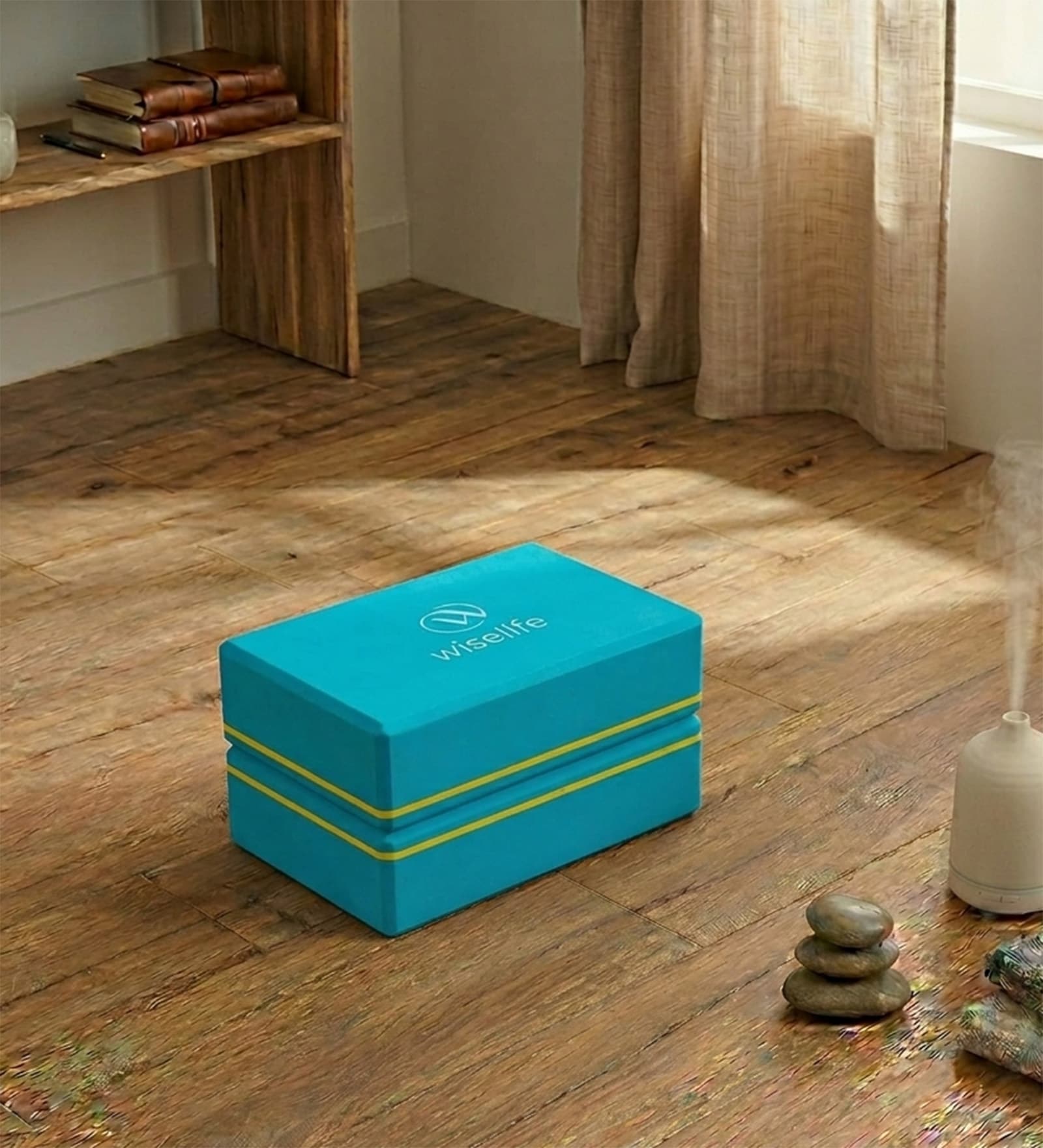 Teal Blue Rubber Yoga Block Teal Blue Rubber Yoga Block