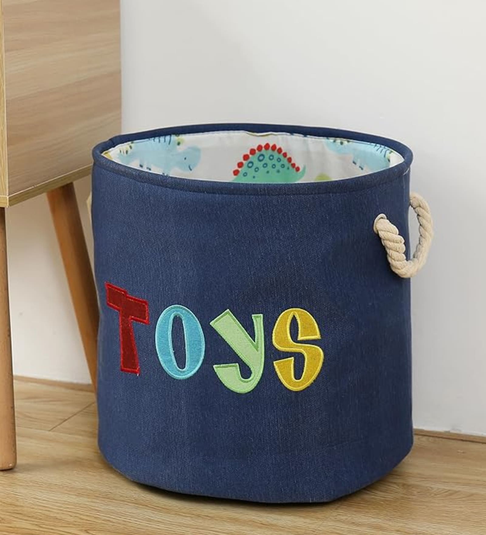 Teal Cotton Toys 11 Ltrs Laundry Basket Cum Kids Storage Organizer