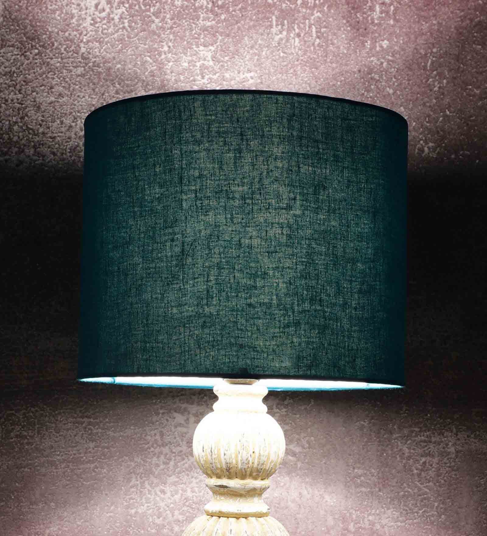 Mabel Teal Cotton Fabric Solid Lampshade
