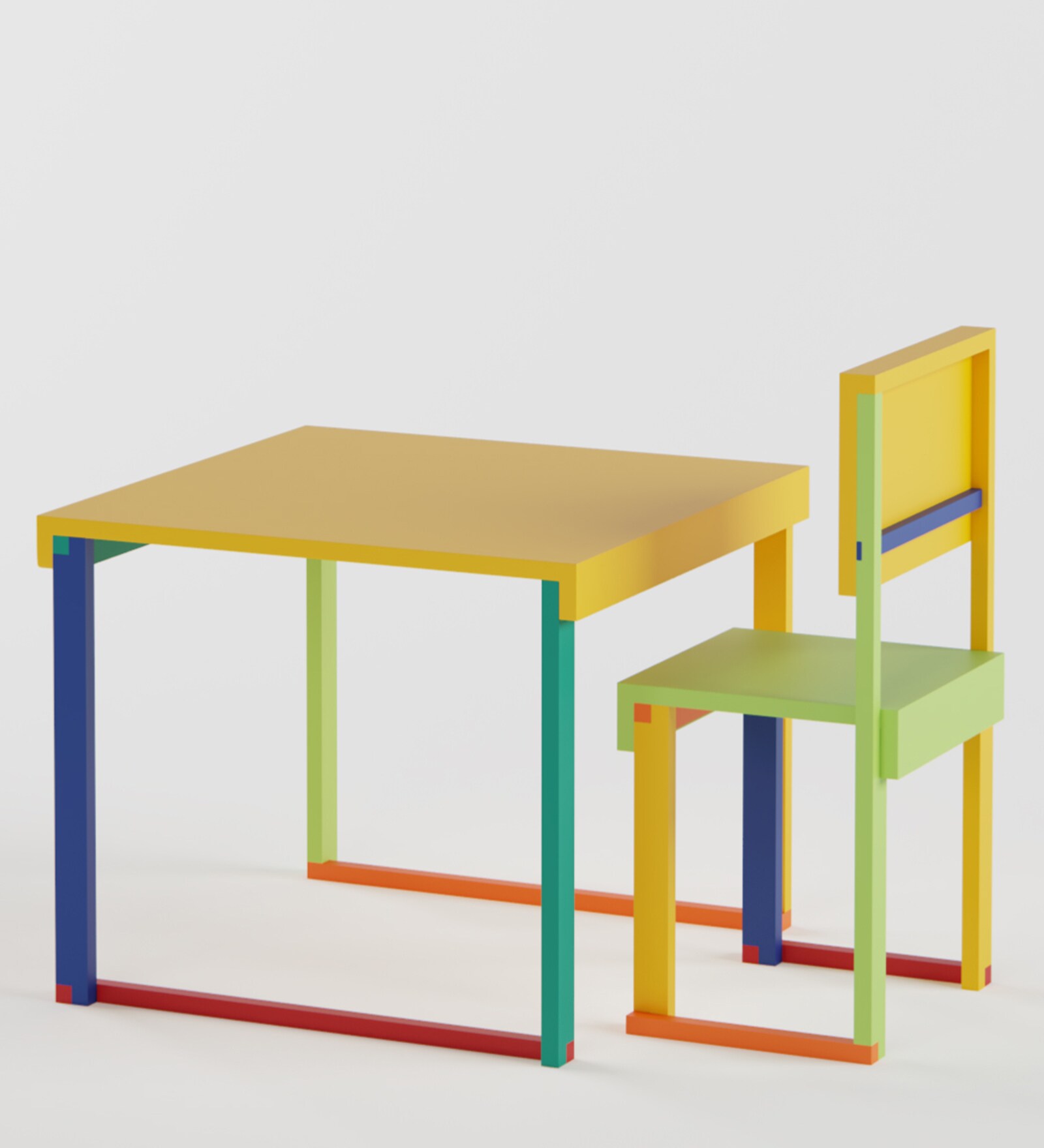 TechniColour infant Study Table & Chair Set in Yellow Colour