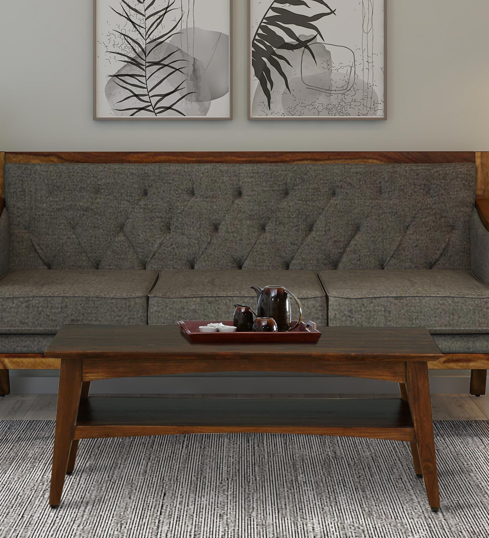 Tectona Latin Teak Wood Coffee Table In Scratch Resistant Provincial Teak Finish