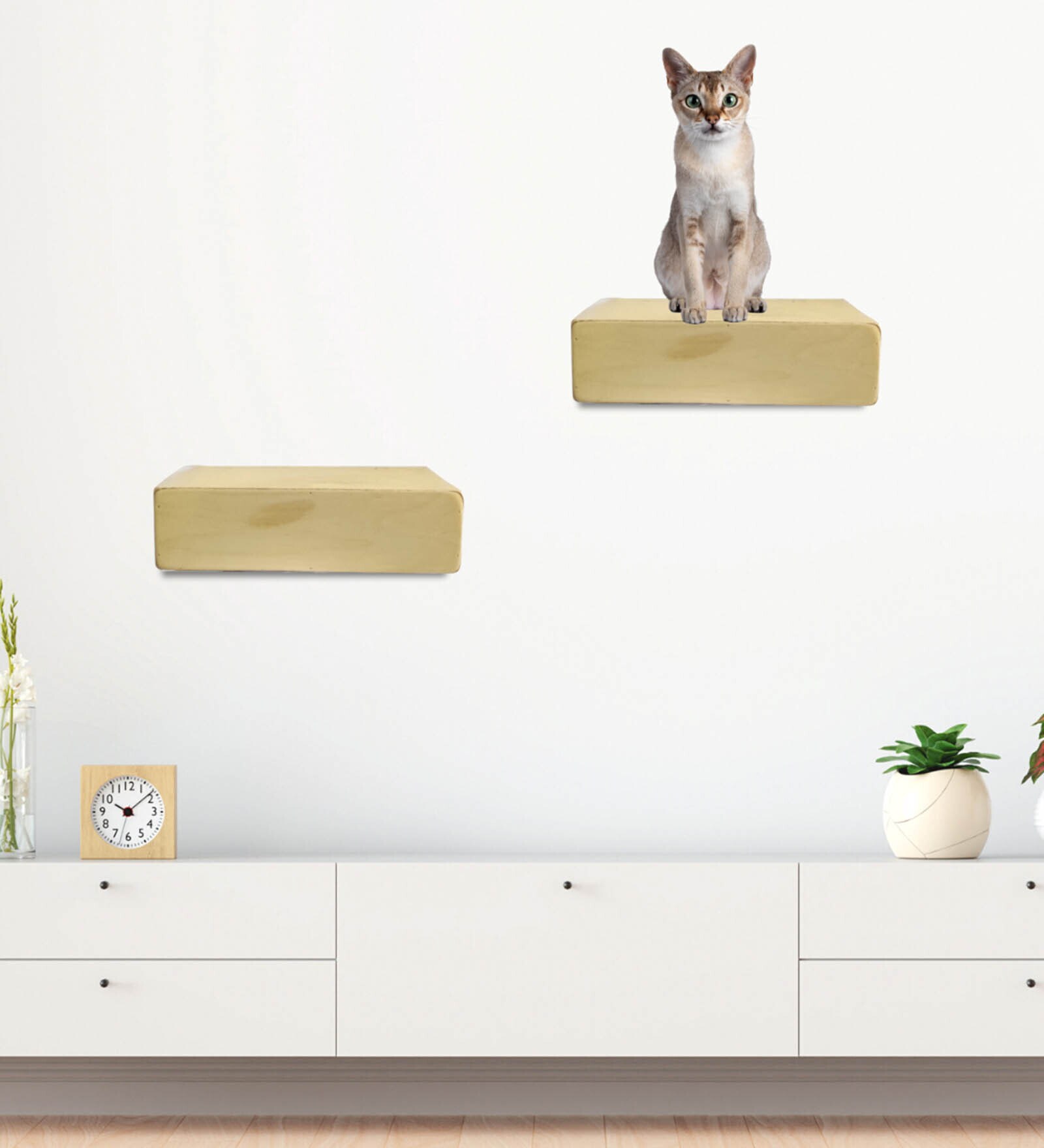 Wall Mounted Floating Shelf In Beige Colour