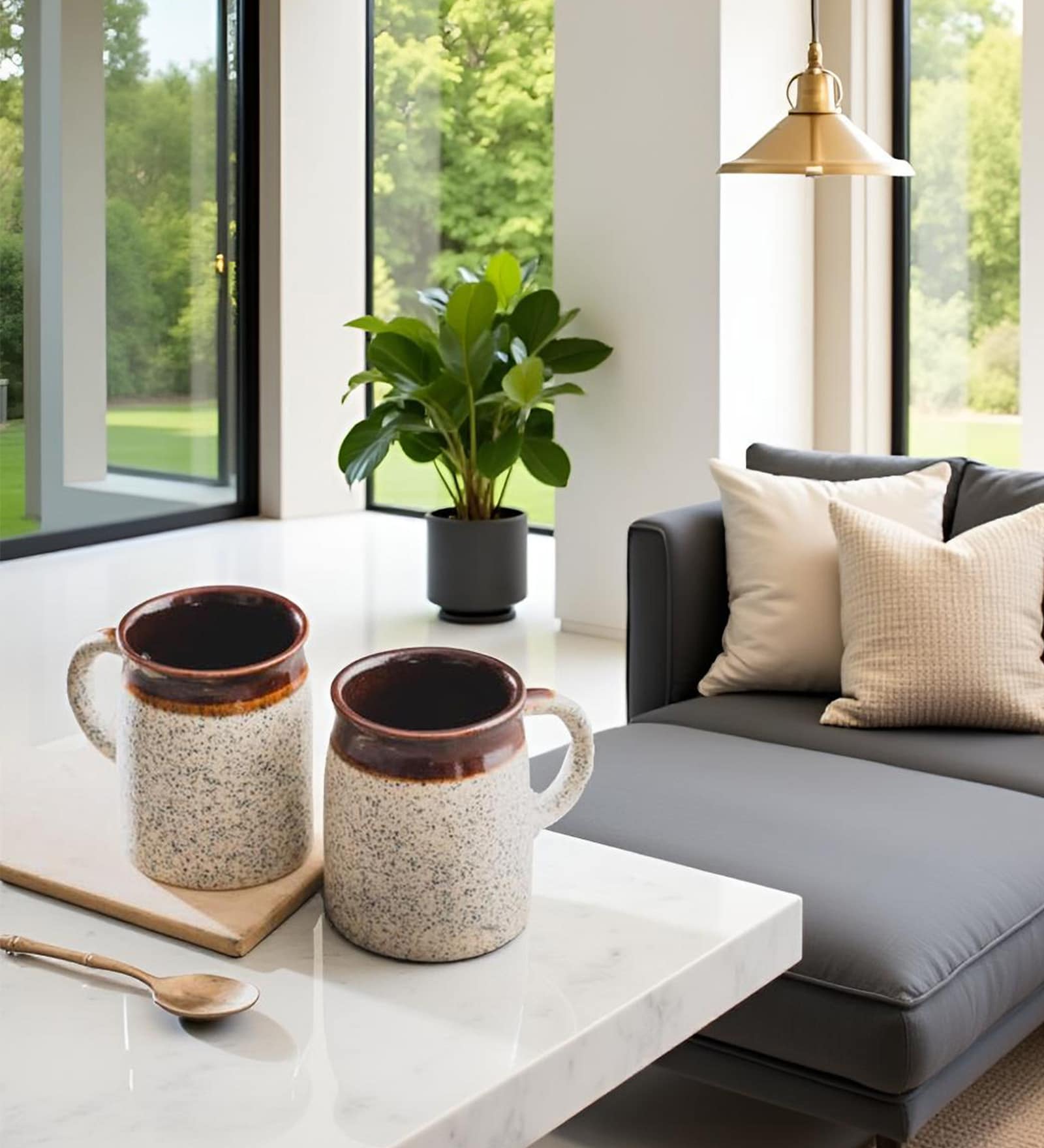 Terracotta Dusk Coffee Mug Set of 2 (390 ML Each) Microwave Safe Coffee Mug