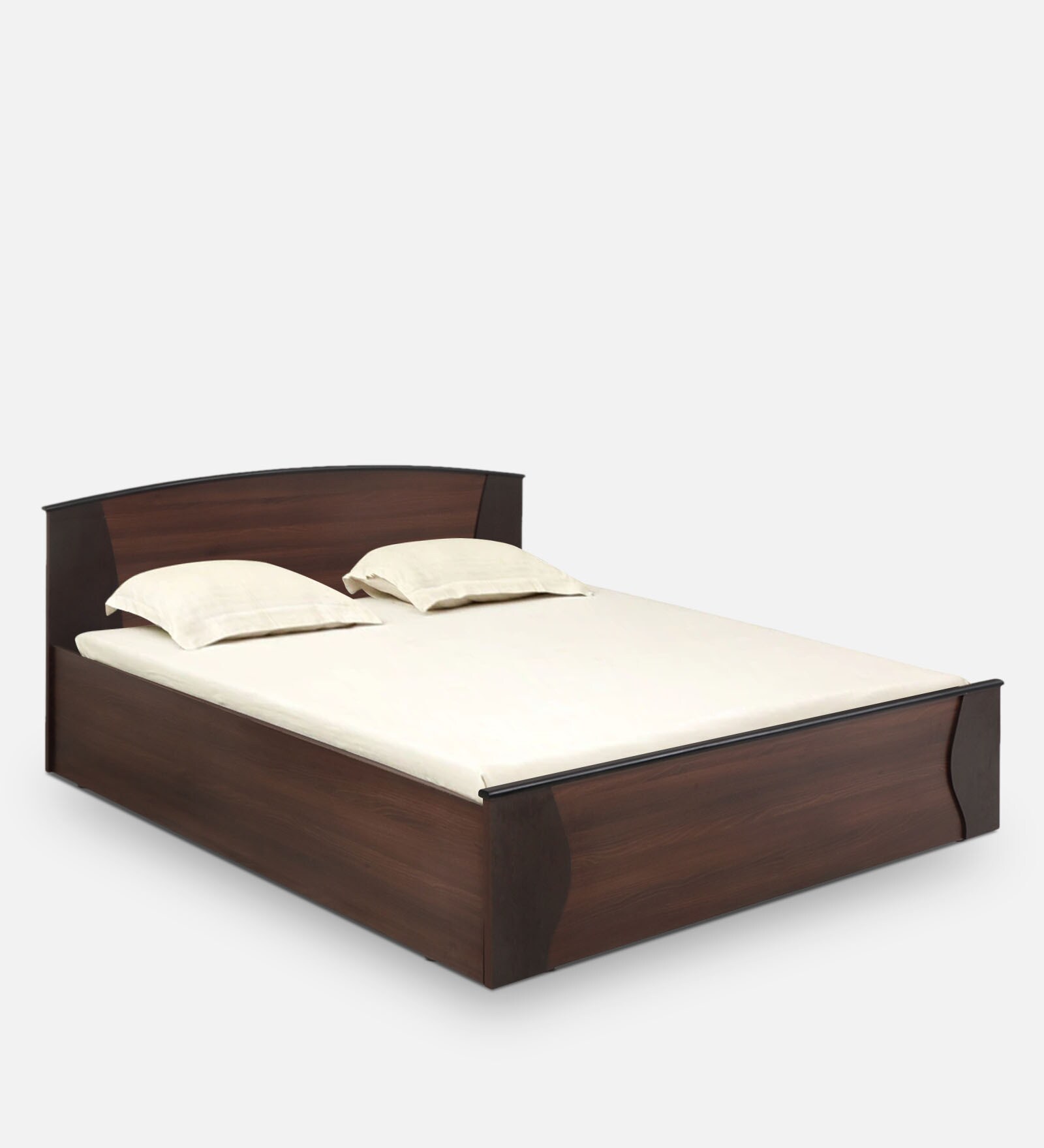 Tessa Queen Size Bed in Brown Finish with Box Storage