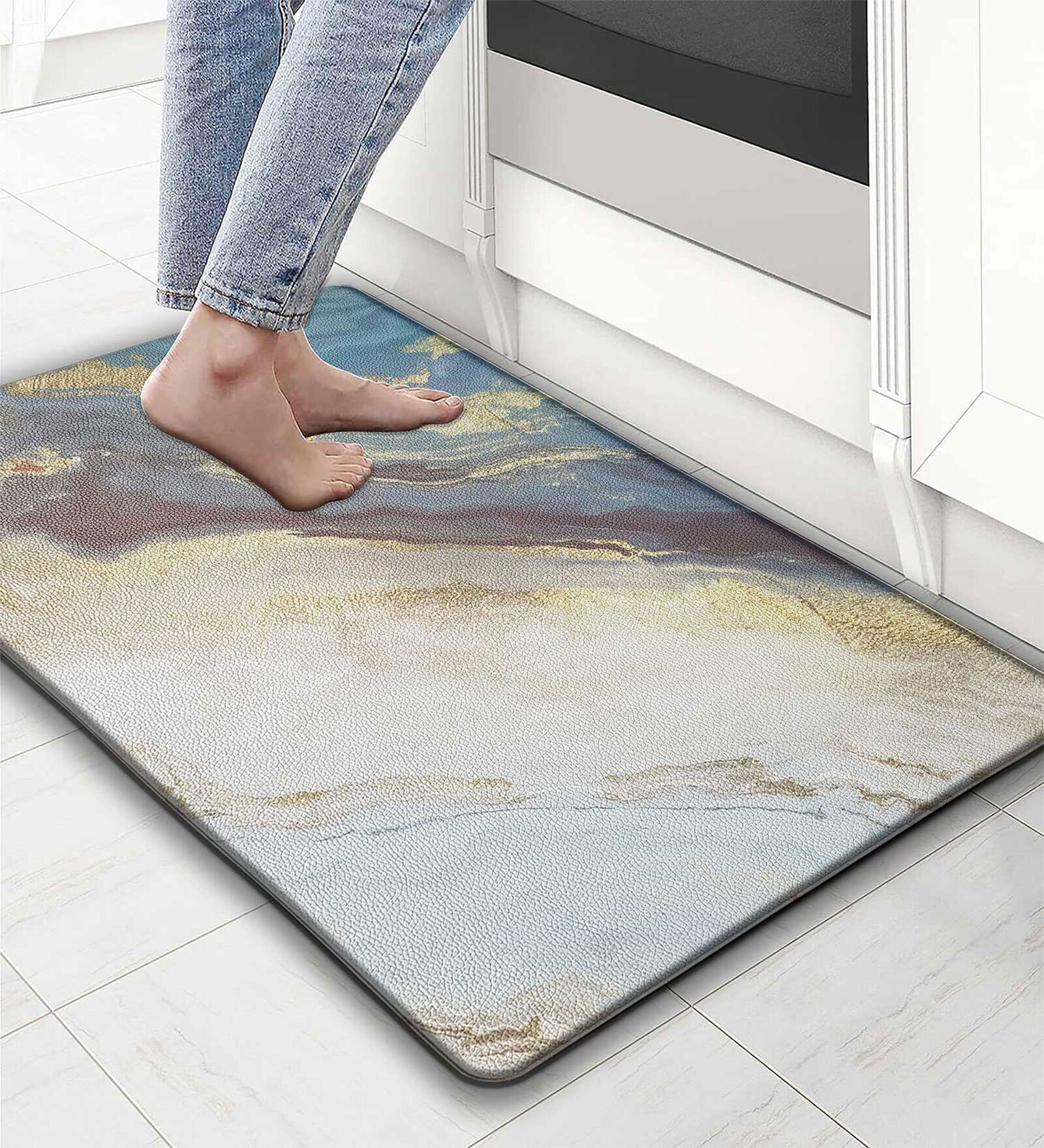 Texture Abstract Microfibre 30x18 Inches Anti Skid Door Mat