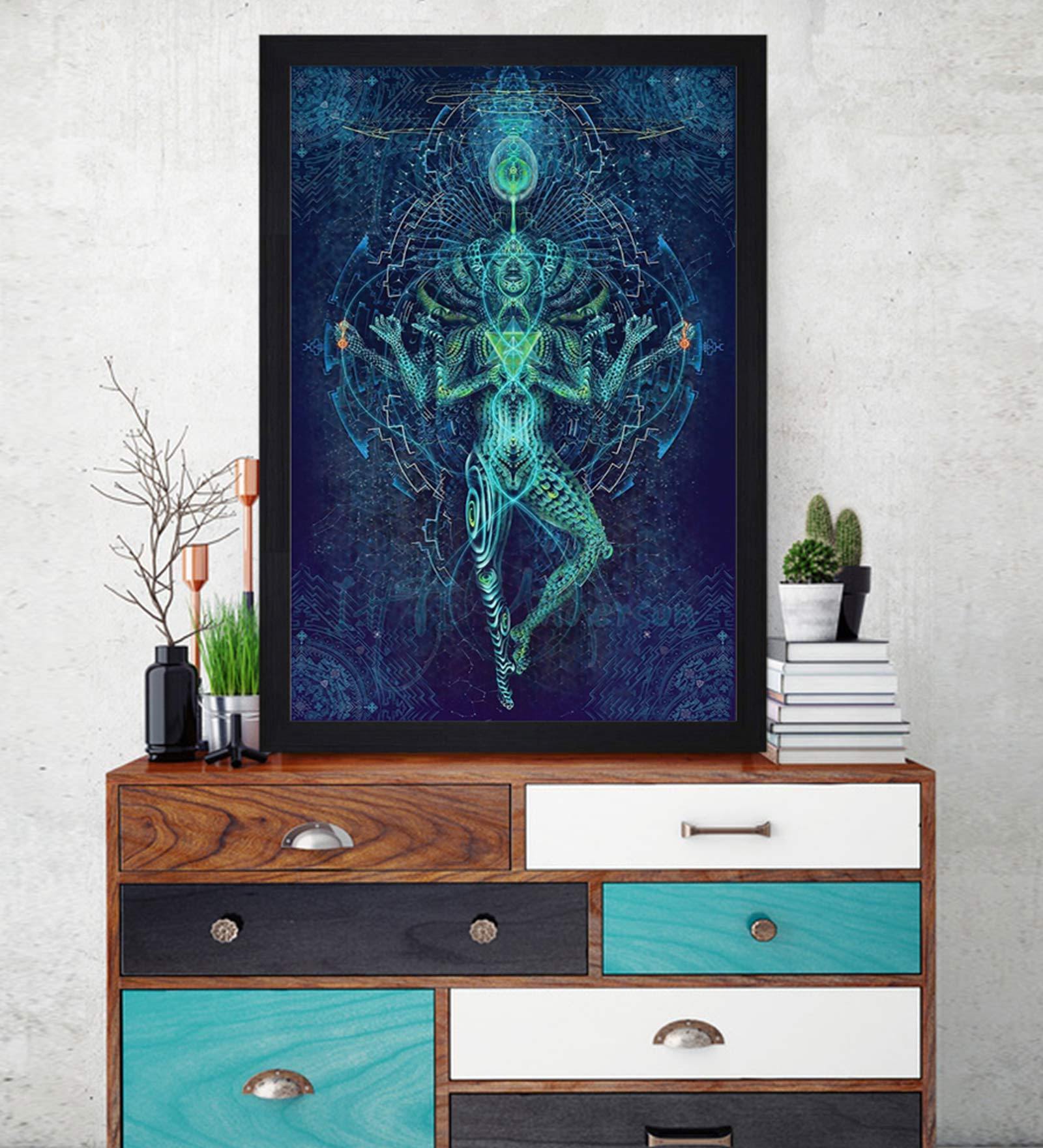 Textured Iris Blue Textured Paper Framed Spiritual Art Print