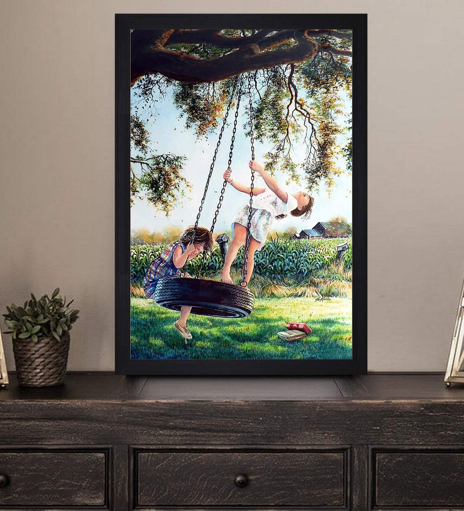 Textured Calliope Green Textured Paper Framed People and Places Art Print