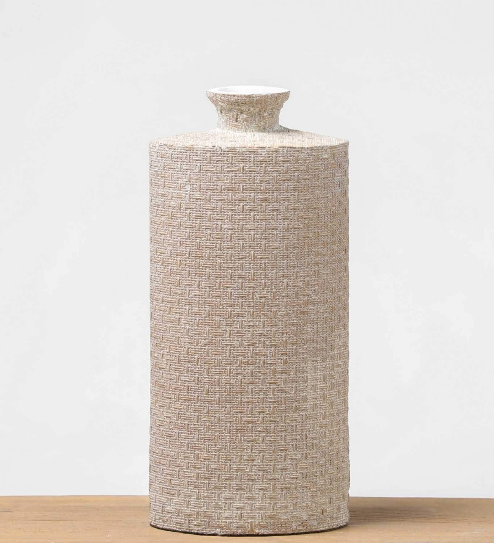 Textured Weave Resin Table Vase