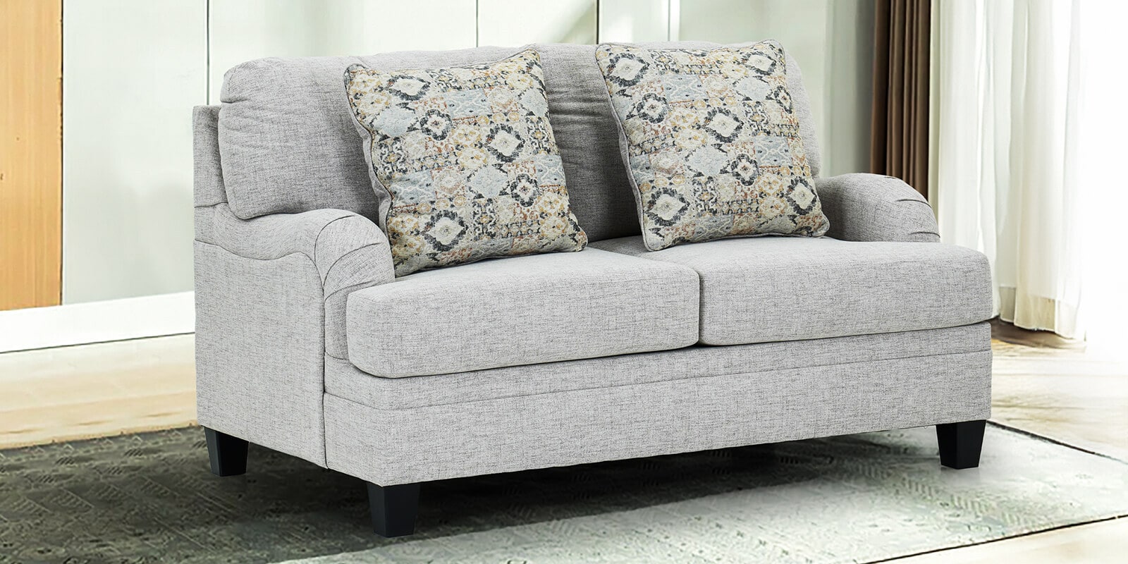 Texas Fabric 2 Seater Sofa in Grey Colour