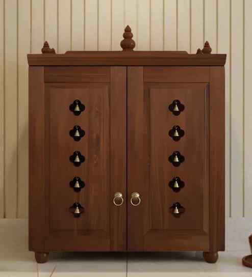 Aravaya Teak Wooden Pooja Mandir With Door