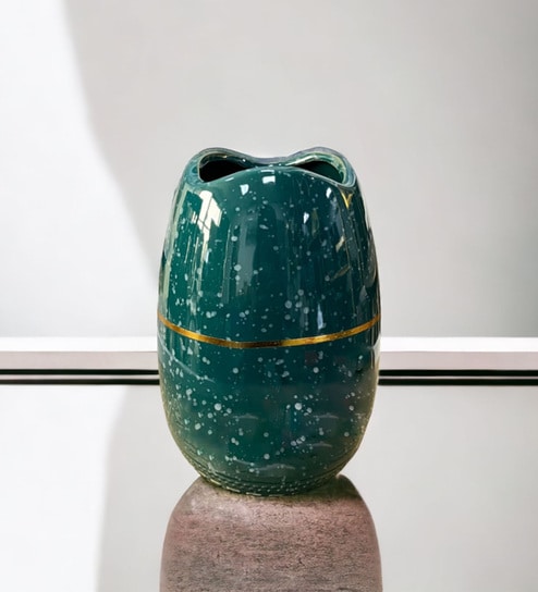 Teal Ceramic Table Vase