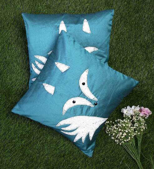 large turquoise cushions