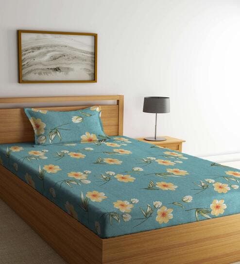 Cotton single bedsheet shop with pillow cover