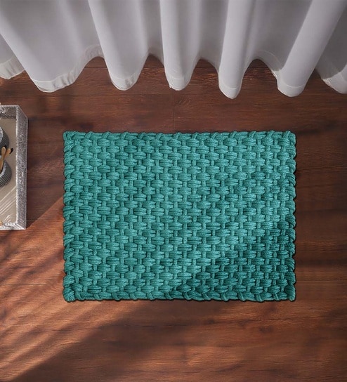 Teal Polypropylene 16X24 Inches Anti-Skid Bath Mat