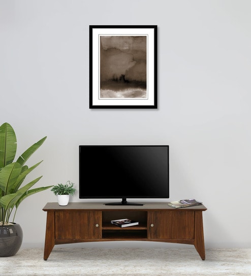 Tectona Teak Wood TV Console in Scratch Resistant Provincial Teak Finish For TVs Up To 55"