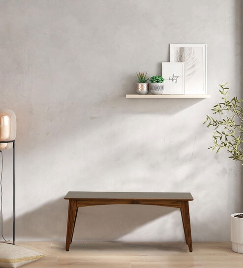 Tectona Latin Teak Wood Bench in Scratch Resistant Provincial Teak Finish