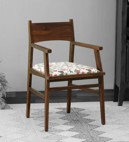 Tectona Latin Teak Wood Arm Chair In Scratch Resistant Provincial Teak Finish