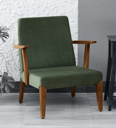 Telford Solid Wood Arm Chair In Teak Finish