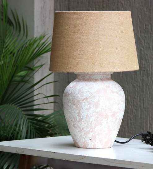 Terracotta vintage white Table Lamp