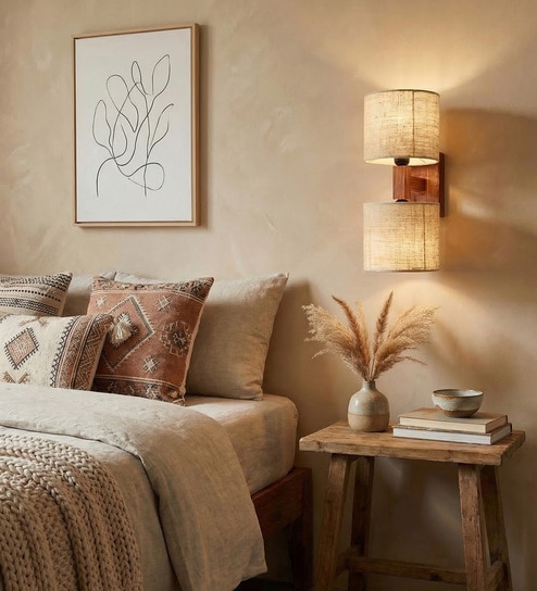 Tesca Wooden Novelty Wall Light (Natural Wood)
