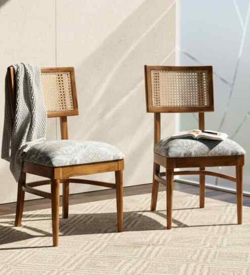 Tessaro Teak Wood Dining Chair In Teak Finish